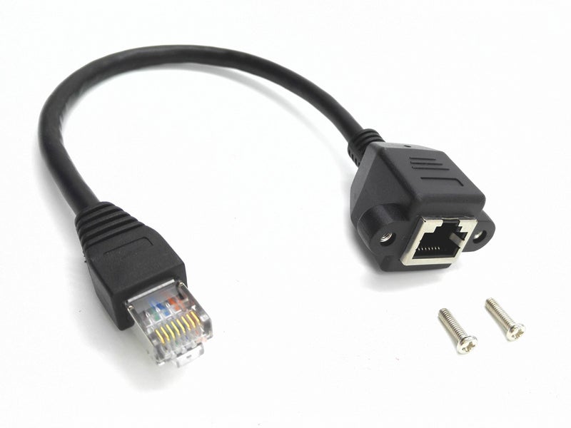 zdyCGTime 10inch Cat6e RJ45 M/F Shielded Ethernet Network Screw Panel Mount Extension Cable (10inch RJ45) - Image 3